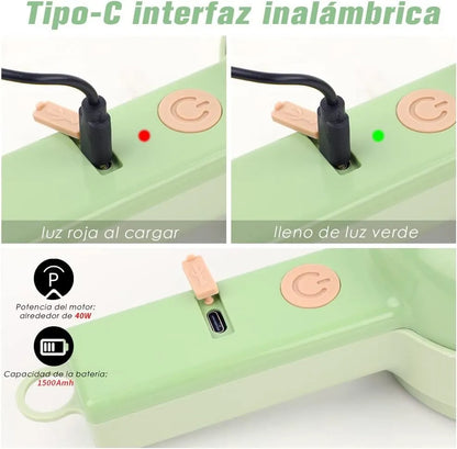 Carga por USB y características del picador eléctrico 4 en 1 Habitak